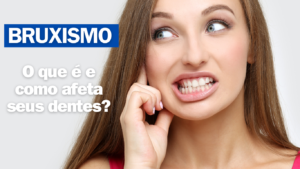 Ilustração representando o bruxismo, o hábito de ranger os dentes